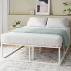 Zinus Bed Frame Double Size 45cm Height High Metal Bed Platform Base White Josep