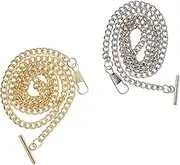 [Holibanna] Vintage Iron Pocket Watch Chain T-bar Lobster Clasp Fashionable Belt Chain for Men Elegant Decor