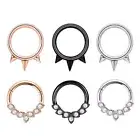 16G Cartilage Helix Tragus Nose Hoop 8mm CZ Hinged Septum Clicker Rings Earring