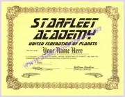 PERSONALIZED Certificate "STARFLEET ACADEMY DIPLOMA" Star Trek: Next Generation!