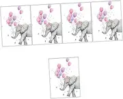Gatuida 5 Sets Cartoon Elephant Balloon Sticker Wall Decal Self-Adhesive PVC Decor for Boys and Girls Room Living Space