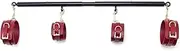 Spreader Bar Heavy Duty Stainless Steel Expandable Bar Home Gym with 4pcs Furry Crocodile Red Adjustable Strap,Sports Aid Training Pilates Aid Kit,Indoor Yoga Set