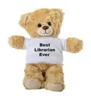 Librarian Teddy Bear, Gift Stuffed Animal, Plush Teddy Bear with Tee