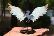 170g Carved Natural Amazonite Pegasus Unicorn Wings Crystal Wing + free Stand