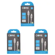 3PK Core 8-Pin to USB-C Cable Charging Cord 1m For Apple iPhone 14/13 White