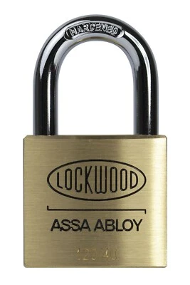 Lockwood 120-SERIES HIGH SECURITY PADLOCK 40mm Brass Body,25mm Shackle KEY#35314