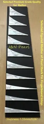 Selected Figured Mother of Pearl Shark Fin Inlay for Jackson Style Guitars,1 set