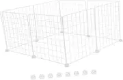 8pcs Small Animal Fence Guinea Pig Cages Kitten Enclosure Indoor Kitten Playpen Wire Pet Fence Bunny Playpen Portable Dog Fence Dog Playpens Puppy Gate Playpen White Iron BESPORTBLE