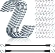 100 Pcs Tarp Strap Bungee Cord S Hooks Rust Resistant Steel Bungee Cords Metal