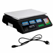 Electronic Digital Kitchen Scale Commercial Shop 40KG 1g Food Weight Scales Blk