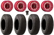 Fuel Rincon Bdlk 15" Wheels Red 30" BFG KM3 Tires Polaris RZR XP 1000 / PRO XP