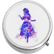 Alice in Wonderland Watercolor Medicine Pill Box