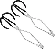 Set of 2 Scissor Tongs for Barbecue, 10 inch Cooking Tool with Soft Grip Handle