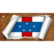 Netherlands Antilles Flag Scroll Novelty Aluminum Key Chain KC-9249