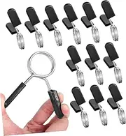 COOLHIYA Barbell Spring Clips Set 12 Pcs Weight Clips Barbell Collars Dumbbell Clamps Stainless Steel Rotate Lock
