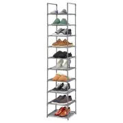 Hossejoy 10 Tier Shoe Rack, Metal Shelf Storage, Tall Vertical Grey