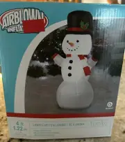Vintage Gemmy Airblown Inflatable Snowman 4 Ft Tall Christmas #19943-51