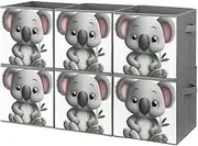 NQLYUT Storage Boxes Cartoon Koala Storage Bins Folding Storage Basket for Shelves Stackable Storage Bins Closet Organizers And Storage Collapsible Cube Storage Bins for Clothes