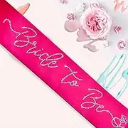 JXYCBZYing Hot Pink Bride to Be Sash with Glitter Rhinestones, Funny Bride to Be Sash Bachelorette Party Sashes for Bridal Shower Wedding Hen Party Decorations Engagement Gifts Jokes Favors