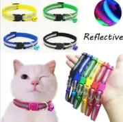 Reflective Nylon Buckle Collar with bell for Cat Puppy Kitten Neck Adjustable