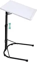 Sit Stand Desk Stand Up Desk Adjustable Height Small Apartment Manual Lifting Standing Desk, Portable Foldable Laptop Desk, 3 Levels of Angle Tabletop Adjustment(White)