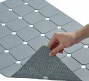 Bathtub Mat Non Slip Silicone Soft Odorless Bath 28" x 18" (Rectangular) Grey