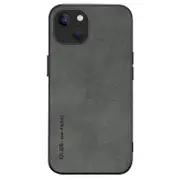 OLGE For iPhone 15 Plus Smooth Touch Phone Case PU Leather Coated TPU Anti-Scratch Cover