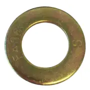 7/16" Grade 8 F436 SAE Alloy Flat Washers Yellow Zinc Plated QTY 100