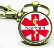 Taking Neurontin Medical Alert Glass Top Key Chain Medication Alert In Emergency