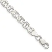 Sterling Silver 7.1mm Flat Anchor Chain Bracelet 7" for Men's 8.27gm