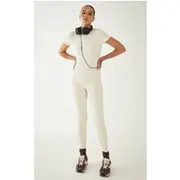 Bone Ultimate Sculpt Short Sleeve Unitard, Cream