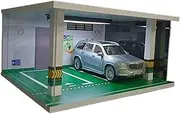 1:24 Parking Garage Model Simulation Double Parking Scene dust Cover with Light Display Box Ornaments for Diorama Parking Lot Display