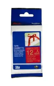 3x Genuine Brother P-Touch Tape TZe-RW34 12mm Gold on Wine Red Ribbon Tape