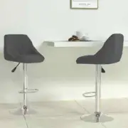 NNEVL Bar Stool 2 Pcs Dark Grey Velvet