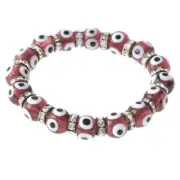 Stretch Good Luck Protection Evil Eye Bracelet with Glass Bead & Rhinestone S...