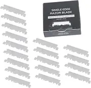 minkissy 100pcs Razor Blade Razor Knives Knife Face Foil Razors Barber Simple Straight Razor Scissors Double Refills Single Men Shaver Holder One Scraper Tool Stainless Steel Silver