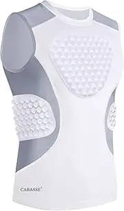 [Cabasse] Youth Padded Protective Shirt, Chest Rib Protector Heart Guard Sternum Shirt for Football Paintball Baseball