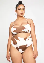 Mocha Miss Cow Belle Hot Shorts Set