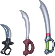 Totority 6 Pcs Inflatable Pirate Knife Inflatable Sword Pirate Sword PVC