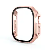 Nevenka Screen Protector Case with Tempered Glass Film For Apple iWatch 8 Ultra -RoseGold