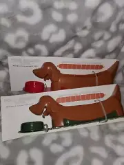 Dachshund Hot Dog FOOD SLICING Tool w/ Condiment Cup Bite Size NIP New