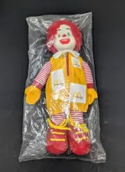 Vintage 1984 16" Ronald McDonald Plush Stuffed Figure Doll NEW Sealed Baggie