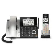 AT&T CL84107 DECT 6.0 Expandable Corded/Cordless Phone with Smart Blocker Bla...