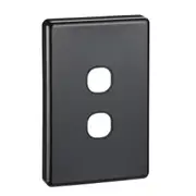 Clipsal Classic C2000 Series Plate Grid & Cover 2 Gang Black - C2032VH-BK