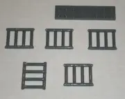 LEGO NEW 1x4x3 Dark Stone Grey Bar Fence (5x) 4521886 Brick 62113
