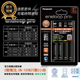 【Panasonic 國際牌】eneloop pro 黑鑽低自放電池充電組BQ-CC55-電池6顆入 (9.2折)