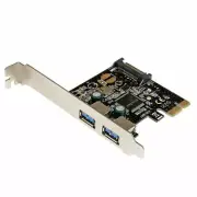 StarTech 2 Port PCIe SuperSpeed USB 3.0 Controller Card w/ SATA Power