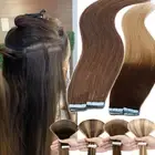 CLEARANCE Ombre Tape in Russian Remy Human Hair Extensions Skin Weft THICK Blond