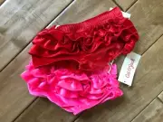 (V) NWT! CAT & JACK Ruffle Bum Bloomer Shorts 3-6 M NEW Red Pink Valentine’s