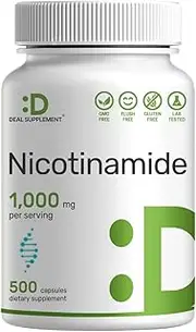 Vitamin B3 Nicotinamide 1,000mg Per Serving – 500 Capsules, Flush Free Niacin, Essential B3 – Supports Healthy Skin & Energy Production – Non-GMO